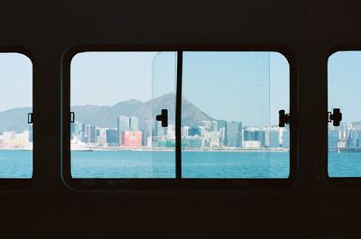 Hong kong cityscape and street view with film photography