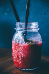 Close-up of drink on table