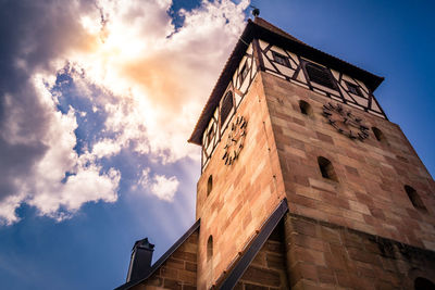 Low angle view of traditional building against sky