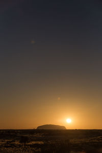 Silhouette of landscape at sunset