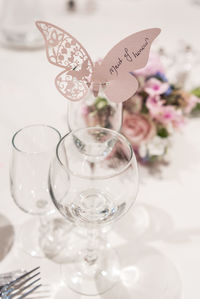 Close-up of glass of vase on table