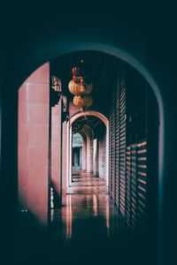 Illuminated entrance of building