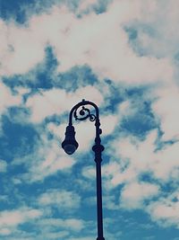 Low angle view of basketball hoop against sky