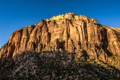 Low angle view of rock formation