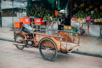 Bicycles on street in city