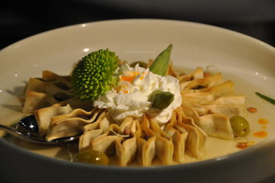 Close-up of pasta in bowl