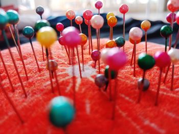 Close-up of pin cushion