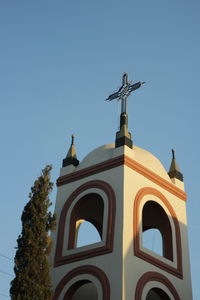 Low angle view of building against clear sky