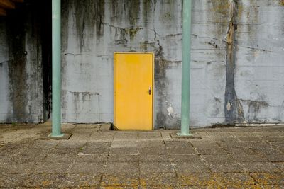 Closed door of house