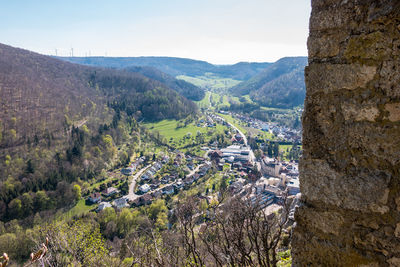 High angle view of landscape against sky