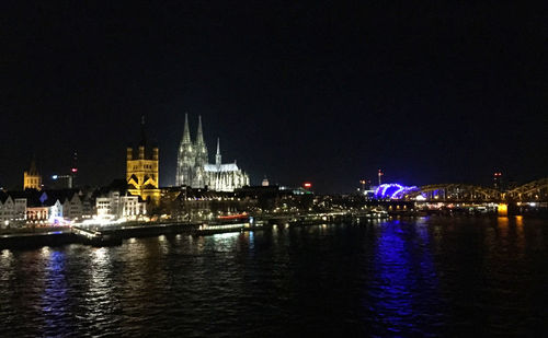 Illuminated city at night