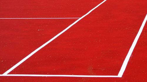 High angle view of tennis court