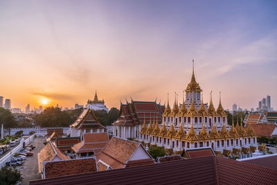 Loha prasat or iron castle monastery at wat ratchanatdaram temple, bangkok, thailand