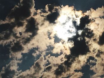 Low angle view of clouds in sky during sunset