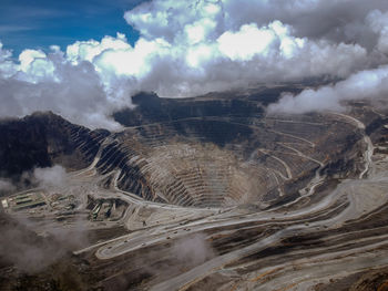 Aerial view of landscape against sky