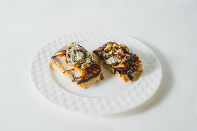 Close-up of food served in plate