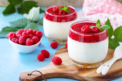 Close-up of fruits in bowl on table