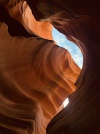 Low angle view of rock formation