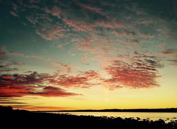 Scenic view of sea at sunset