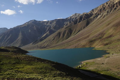 Scenic view of mountains against sky