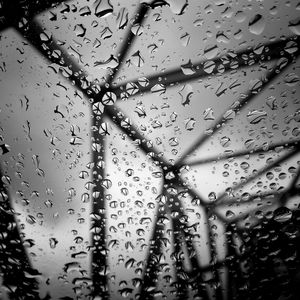 Close-up of water drops on glass