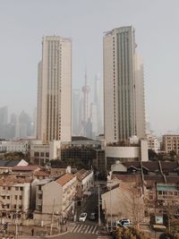 View of skyscrapers in city