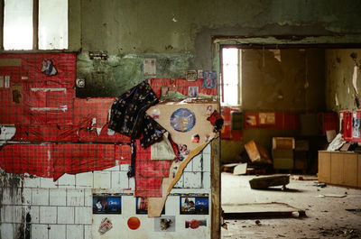 High angle view of man standing on wall