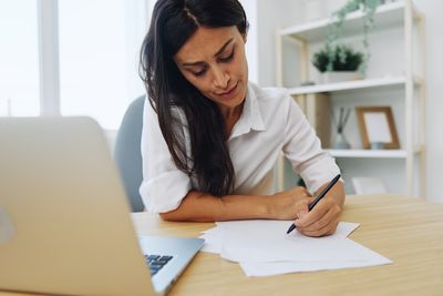 Businesswoman working at office