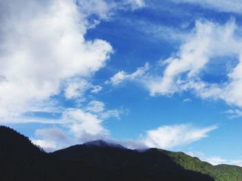 Low angle view of mountains against sky