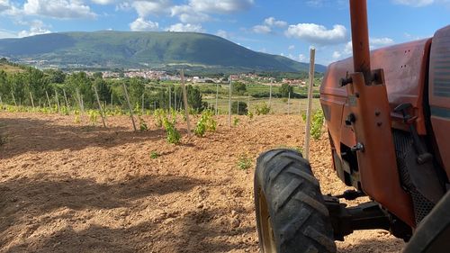 Panoramic view of land and mountains against sky