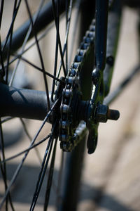 Close-up of bicycle wheel