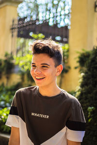 Close-up of smiling boy