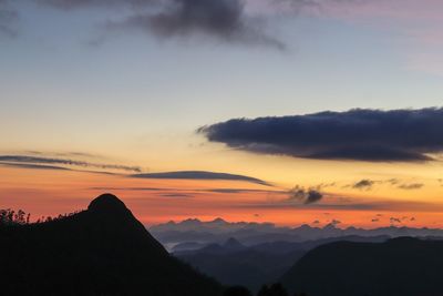 Scenic view of dramatic sky during sunset