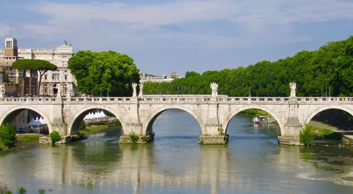 Bridge over river against sky