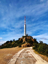 Low angle view of lighthouse against sky