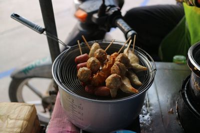 Close-up of food on table