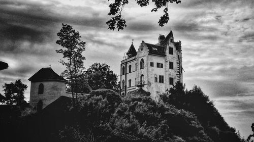 Low angle view of castle against sky