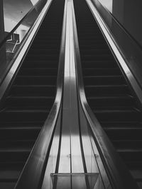 Low angle view of escalator