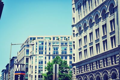 Low angle view of buildings in city