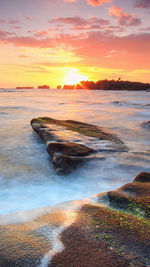 Scenic view of sea during sunset