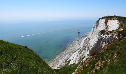 High angle view of sea against sky