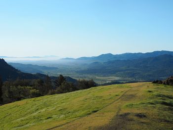 Scenic view of landscape against clear sky