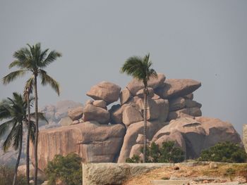 Rock formation against clear sky