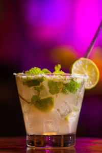 Close-up of drink on table