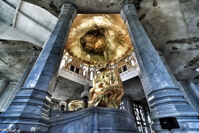 Low angle view of statues in building