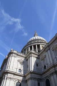 The dome of st paul's cathedral against the blue sky in spring, london, uk