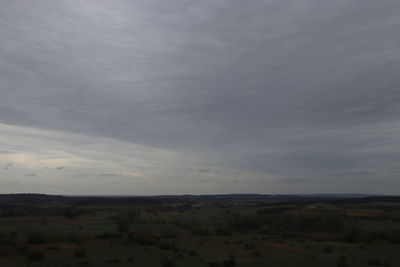Scenic view of land against sky