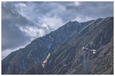 Panoramic view of snowcapped mountains against sky