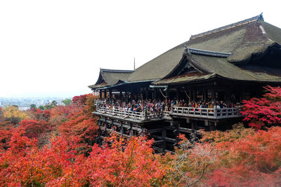 Traditional temple against sky during autumn
