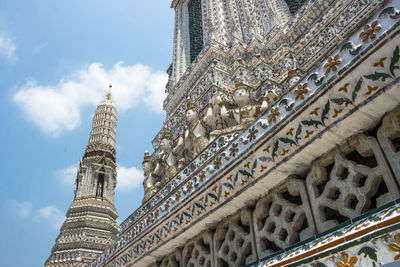 Low angle view of temple building against sky